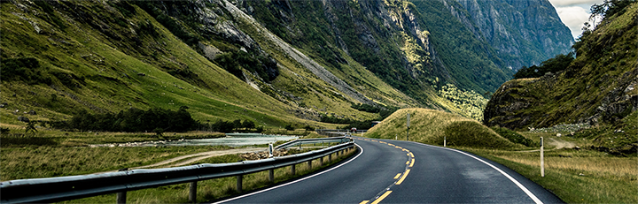 Image of road and mountains